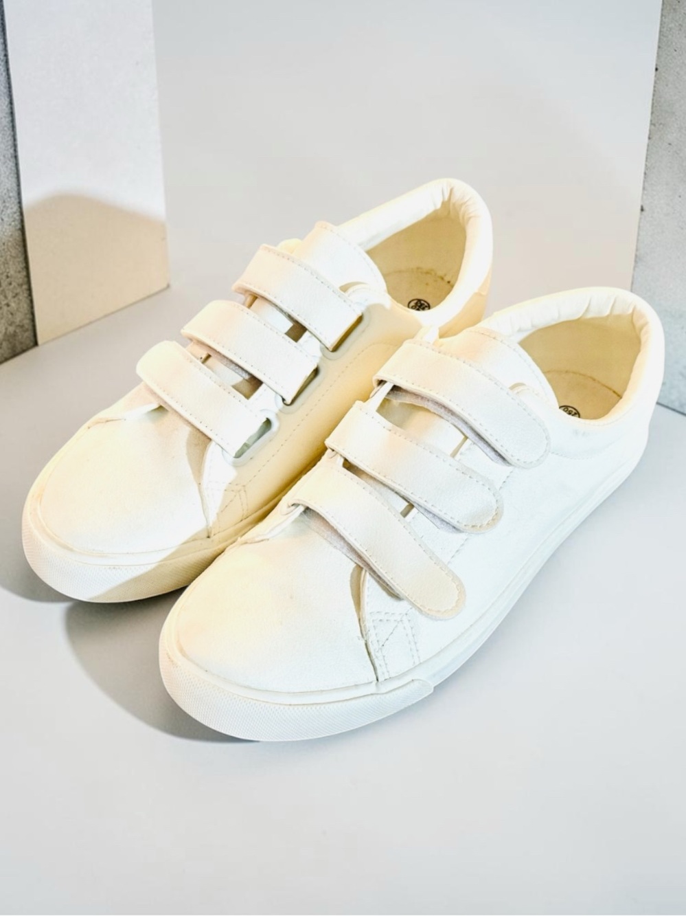 Kids Classic White Velcro Sneakers